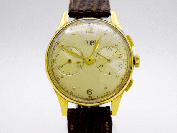 C1950/60 18ct Gold Heuer Chronograph Watch (649 HRRR)