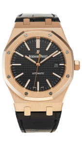 Audemars Piguet Watch Servicing - black leather strap and rose gold