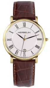 Michel Herbelin Watch Servicing - brown leather