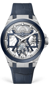 Ulysse Nardin watch servicing - blue leather strap