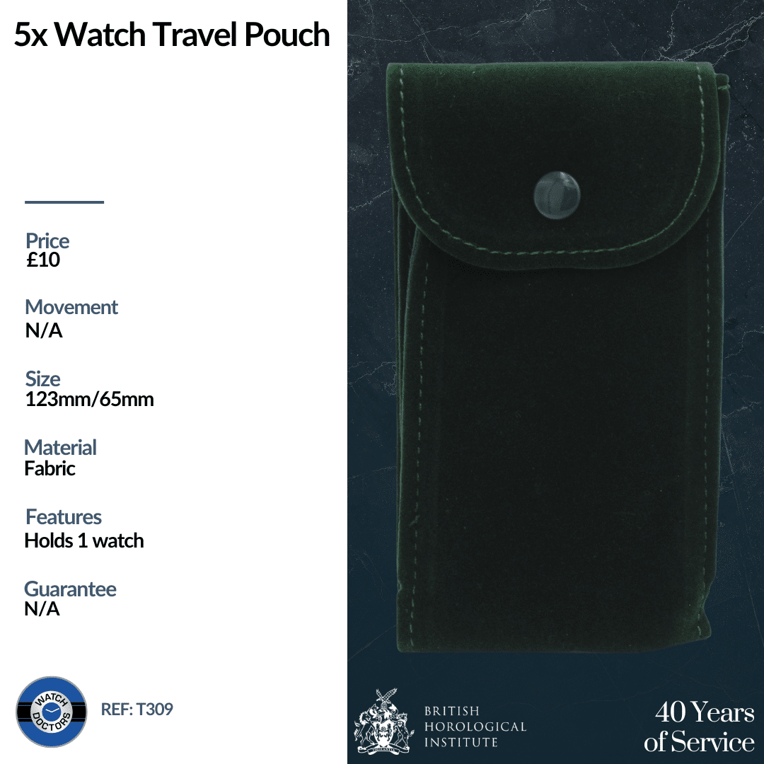Green watch travel pouch