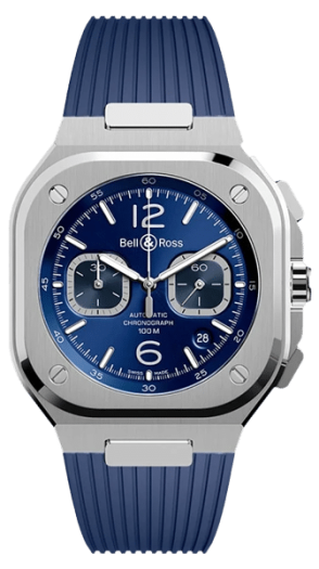 Bell and Ross Watch Repairs - navy rubber strap