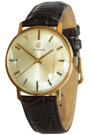 Cyma Watch Repairs - brown leather vintage