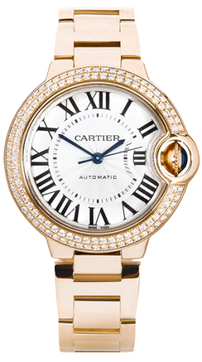 Cartier Wristwatch - gold bracelet and diamond case
