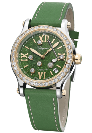 Chopard Watch Repairs - green leather strap and face