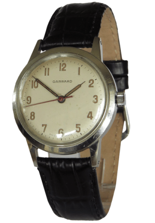 Garrard Watch Repairs - vintage black leather strap