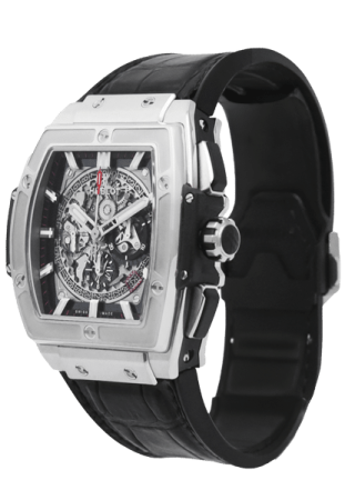 Hublot Watch Repairs - exposed face and black leather strap