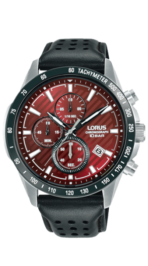 Lorus Watch Servicing - deep red face and black strap