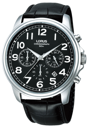 Lorus Watch Repairs - Lorus black leather and black face