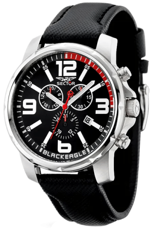 Sector watch repairs - Blackeagle with black face and black strap