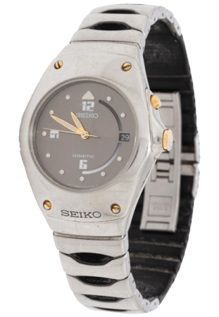 Seiko Kinetic Watch Repair - Chrome and gold