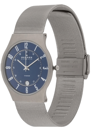 Skagen watch repairs - Titanium strap and navy face