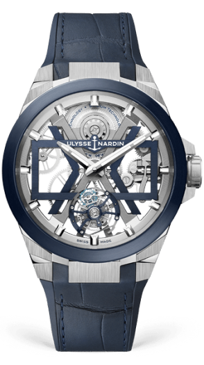 Ulysse Nardin watch servicing - blue leather strap