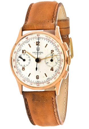 Universal Geneve Watch Repairs - Vitnage watch with brown leather strap