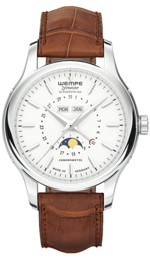 Wempe watch servicing - Wempe Zeitmeister with brown leather strap