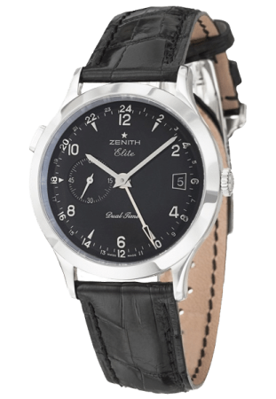 Zenith Watch Repairs - Zenith Elite with black leather strap